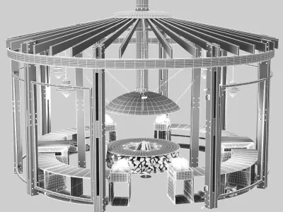 Pavilion for exterior  3D model