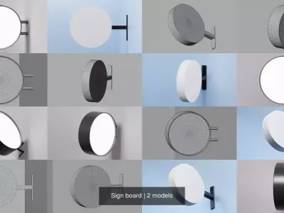 Sign board 3D Model Pack