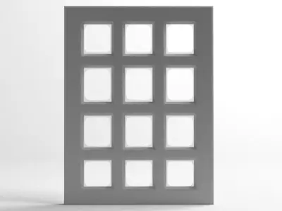 Window 4 door with squares 3D model