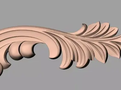 Bed door flower 3D relief STL model for CNC engraving E503 3D model