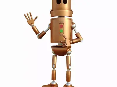 Old metal robot Bukk 3D model