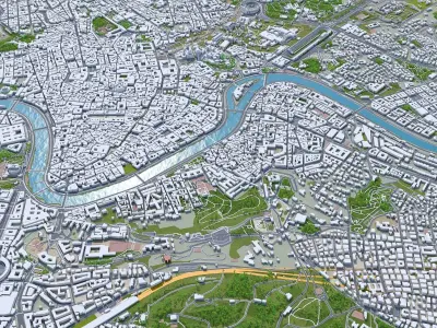 Rome Downtown Italy Low-poly 3D model