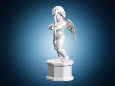 Cupid Angel Statue Bow and Arrow 3D print model