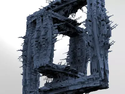 Cube Space station Huge 8 3 3D model