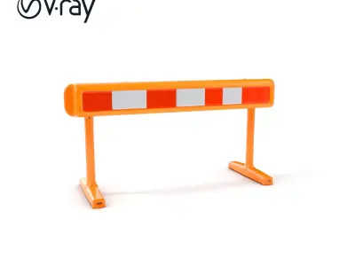 Traffic Safety Barrier Model Pack Low-poly 3D model