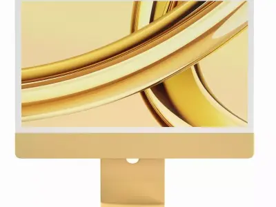 Apple iMac 2023 Yellow 3D model