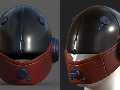 Helmet scifi PBR textures low poly futuristic  Low-poly 3D model