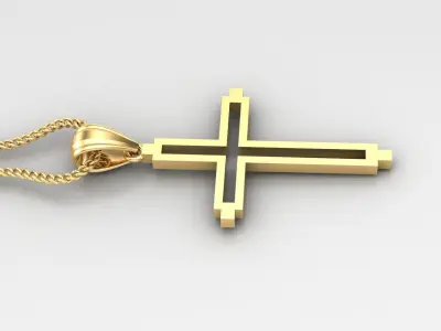 High Cross Pendant Light Gold 18K 4CP052 3D print model
