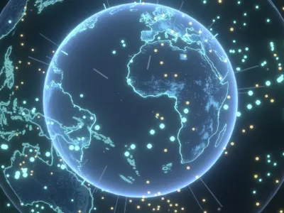 Animated Hologram Planet Earth No 6 Sci-Fi 3D Model 4k Textures Low-poly 3D model