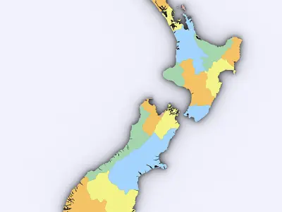 Map of New Zealand 3D model