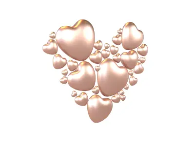 Combination Design Heart Icon v1 019 3D model