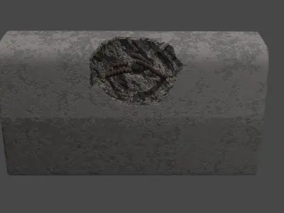 Destroyed Border Low-poly 3D model