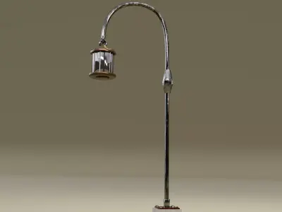Vintage Street Lamp Game Ready Low Poly 3D Model Low-poly 3D model