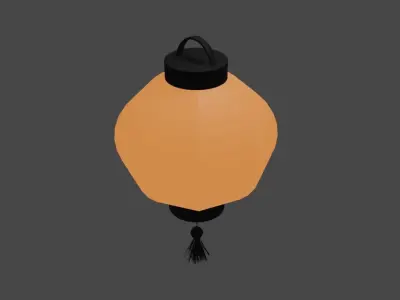 Traditional lighting equipment of Japan Low-poly 3D model