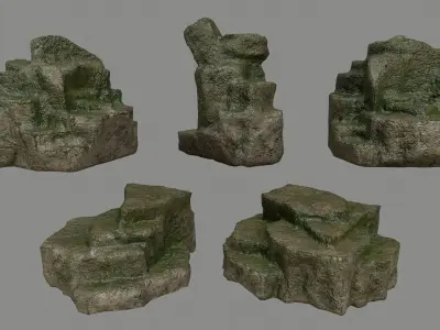 Rock Set Low-poly 3D model 38