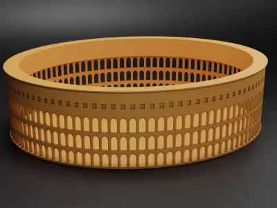 Roman Coliseum Low Poly 3D Model  3D print model