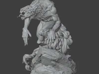 Shadow Wolf 50mm 3D print model