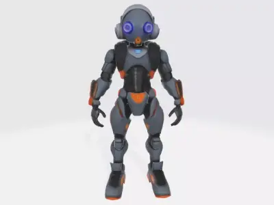 Street style robot Low-poly 3D model