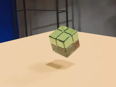 Bouncy jelly cube Free 3D model