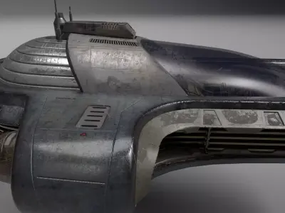 3D Weathered Landspeeder Hovercraft Vehicle 3D model