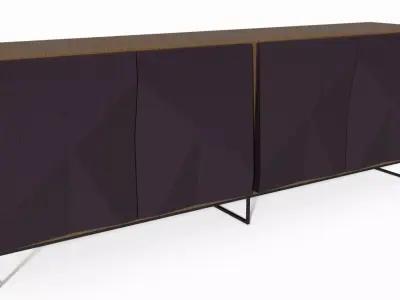 Credenza sideboard with two doors and legs 3D model