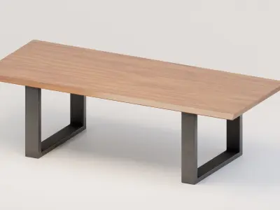 Wooden Walnut Designer Coffee Table Low-poly 3D model