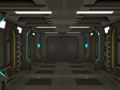 Sci Fi Corridor  3D model 35