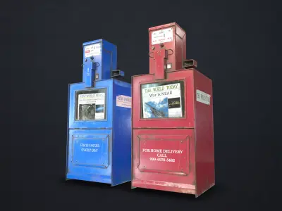 Newspaper Dispenser Low-poly 3D model