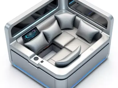 Futuristic Modular Corner Sofa Low-poly 3D model