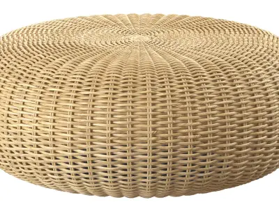 California beige round pouf 3D model