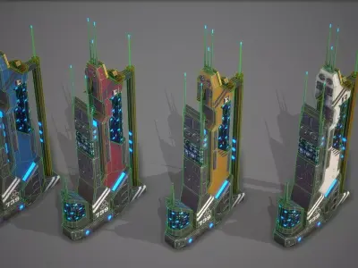 Sci-Fi Building-19 Low-poly 3D model