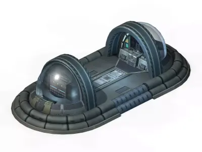 Space station - ground function small building 3D model