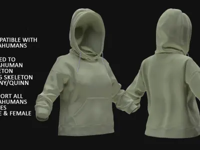 Hoodie 185 - All MH Bodies - UE5 Skeletons - Rigged Low-poly 3D model