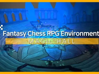 Fantasy Chess RPG Environment - Magic Hall Low-poly 3D model