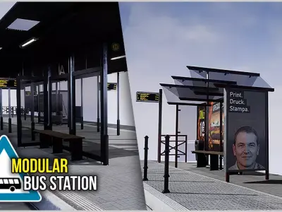 Modular Bus Station Volume 1 Low-poly 3D model