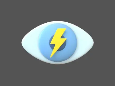 Eyes Symbol with Lighting v1 002 Low-poly 3D model