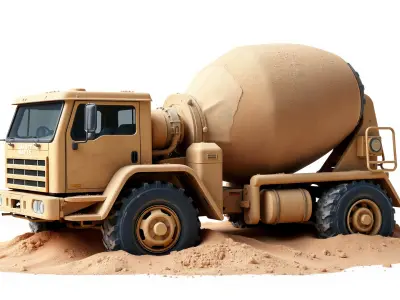 Submerged Ocean Floor Tractor with Coral Growth Low-poly 3D model