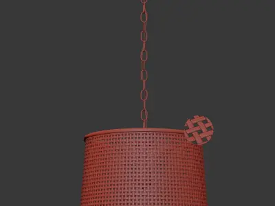 Rattan pendant light  3D model