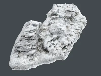 3d scanned rock cliff A Snow 3D model