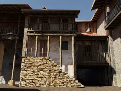 Sequeros town -Salamanca- 3D model