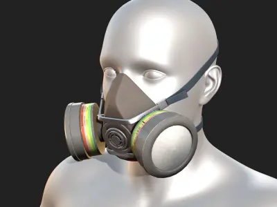 Gas mask helmet 3d safety isolated fantasy human  Low-poly 3D model