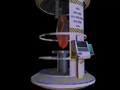 Sci-fi glass container Low-poly 3D model