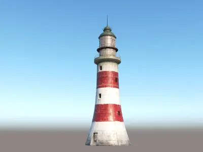 Lighthouse with stripes 3D model