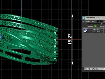 Diamond Ring for Women 3D print model 22