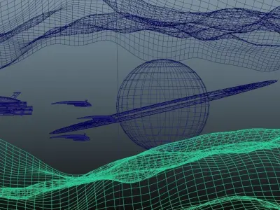 Normandy SR2  flying through space Low-poly 3D model