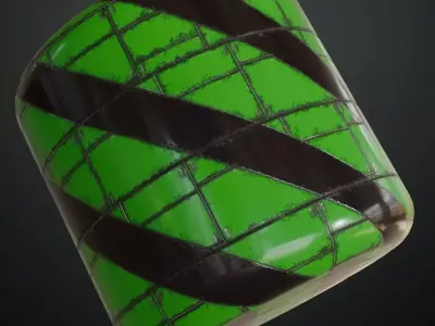 Green Sci-Fi Metal Panel PBR Seamless Texture