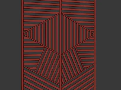 Wooden panel V2  Low-poly 3D model