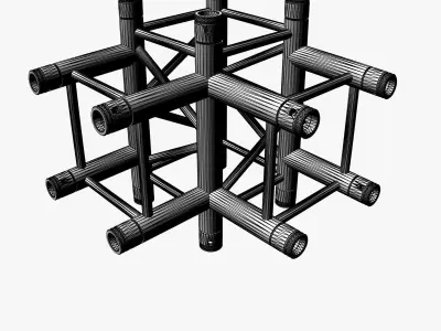 Square Truss Corner Junction 44 3D model