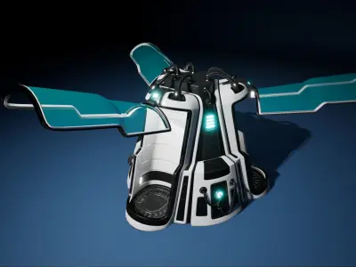 SciFi cryo chamber Low-poly 3D model