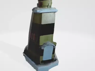 Miniature Playset Lighthouse 3D Render Low-poly 3D model